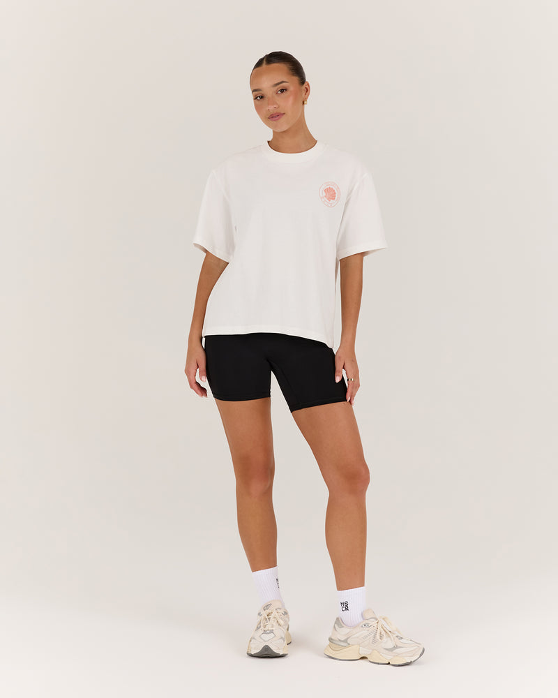 BOXY TEE - OFF WHITE SOMEWHERE TROPICAL