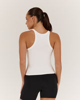 AGILITY RIBBED TANK TOP - IVORY SOMEWHERE TROPICAL