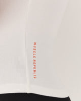 AGILITY RIBBED TANK TOP - IVORY SOMEWHERE TROPICAL