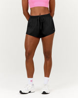 SPLITS INBUILT RUN SHORTS 3" - BLACK