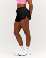 SPLITS INBUILT RUN SHORTS 3" - BLACK