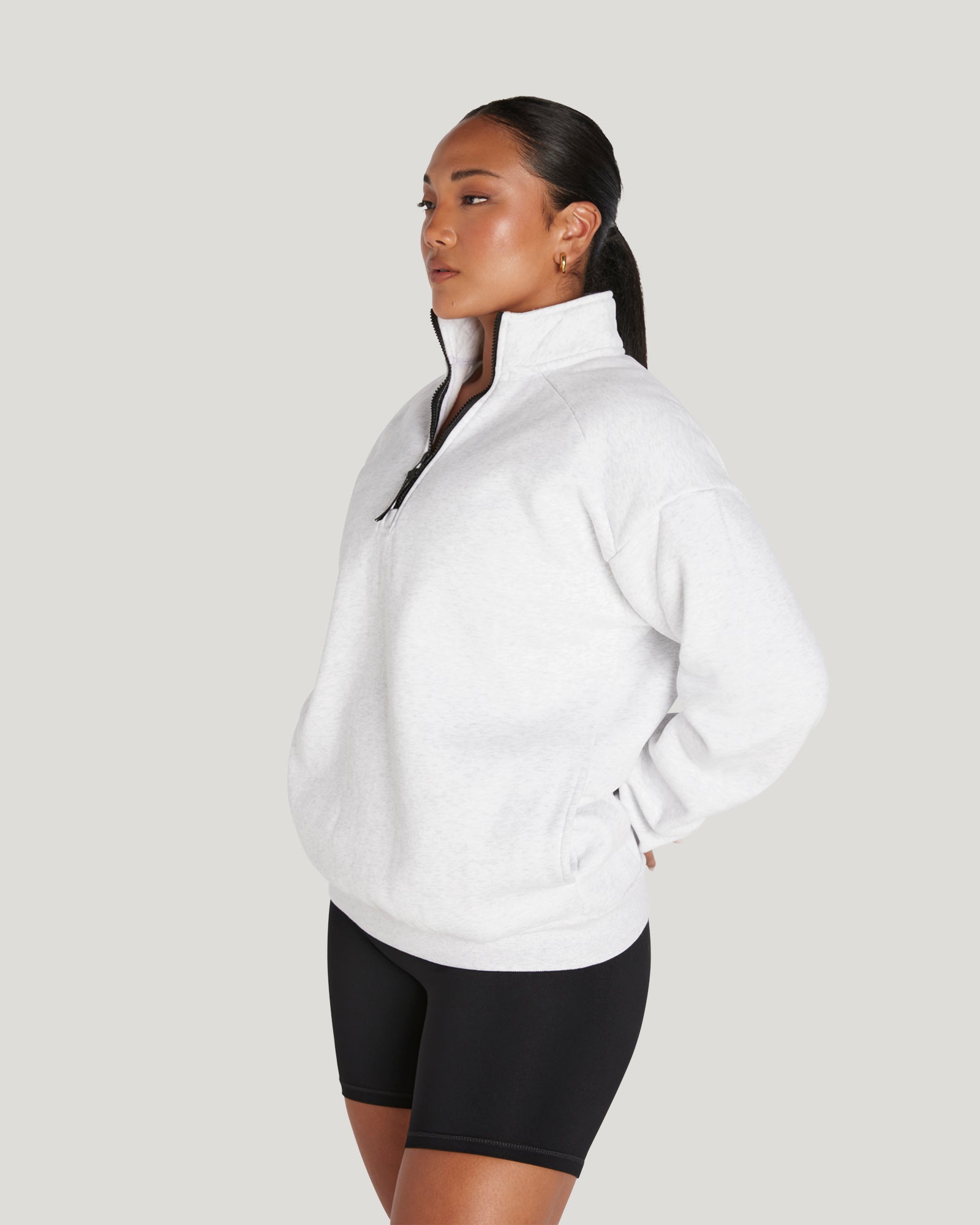 Half Zip Ladies Sweatshirts Feminine Fit 1/4-Zip Sweatshirt
