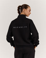 SPORTS 1/4 ZIP JUMPER - BLACK