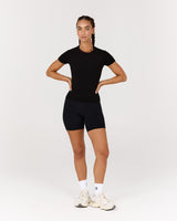 STANCE RIBBED SHORT SLEEVE TOP - BLACK