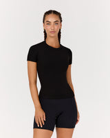 STANCE RIBBED SHORT SLEEVE TOP - BLACK
