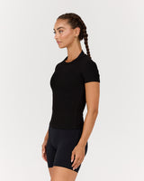 STANCE RIBBED SHORT SLEEVE TOP - BLACK