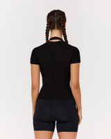 STANCE RIBBED SHORT SLEEVE TOP - BLACK