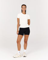 STANCE RIBBED SHORT SLEEVE TOP - IVORY
