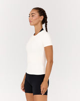 STANCE RIBBED SHORT SLEEVE TOP - IVORY