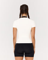 STANCE RIBBED SHORT SLEEVE TOP - IVORY