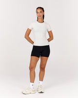 STANCE RIBBED SHORT SLEEVE TOP - SNOW GREY