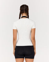 STANCE RIBBED SHORT SLEEVE TOP - SNOW GREY