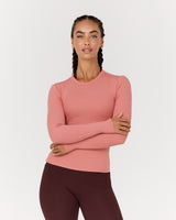 STANCE V2 RIBBED LONG SLEEVE TOP - DUSTY ROSE