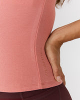 STANCE RIBBED SHORT SLEEVE TOP - DUSTY ROSE