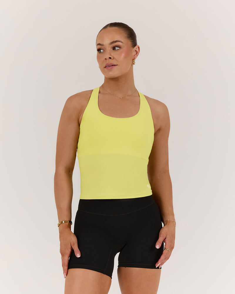STRIDES TANK TOP - LEMON – MUSCLE REPUBLIC