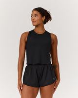 STRIDES RELAXED TANK TOP - BLACK