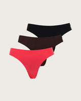 SEAMLESS G STRING 3 PACK - BLACK CHESTNUT HIBISCUS