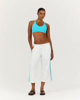 TAPE WOVEN 3/4 PANT - WHITE