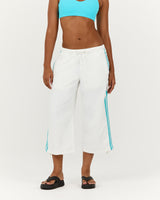 TAPE WOVEN 3/4 PANT - WHITE