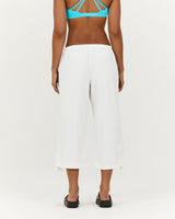 TAPE WOVEN 3/4 PANT - WHITE