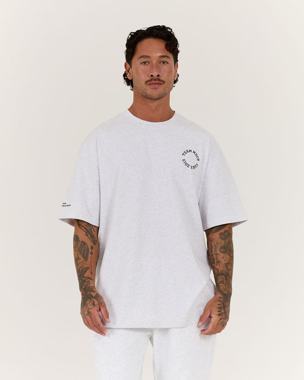 MENS TEAM MSCR OVERSIZED TEE - SNOW GREY