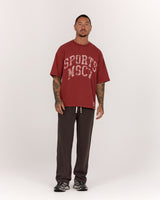 MENS HEAVY BOXY TEE - FADED BRICK TERRAIN