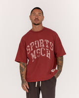MENS HEAVY BOXY TEE - FADED BRICK TERRAIN