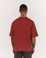 MENS HEAVY BOXY TEE - FADED BRICK TERRAIN