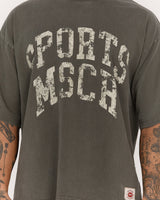 MENS HEAVY BOXY TEE - FADED COMBAT GREEN TERRAIN
