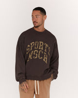 MENS FLEECE BOXY CREW SWEAT - FADED VOLCANO TERRAIN