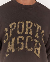 MENS FLEECE BOXY CREW SWEAT - FADED VOLCANO TERRAIN