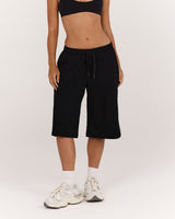 TERRY LONG SHORTS - BLACK
