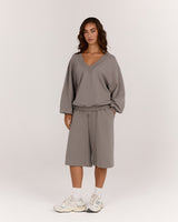 TERRY V NECK JUMPER - DOVE