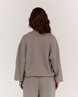 TERRY V NECK JUMPER - DOVE