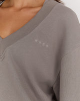 TERRY V NECK JUMPER - DOVE