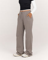 TERRY WIDE LEG PANT - DOVE