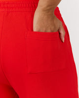 TERRY WIDE LEG SWEATPANT - FIERY RED