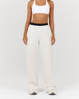 TERRY WIDE LEG SWEATPANT - SNOW GREY