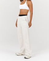 TERRY WIDE LEG SWEATPANT - SNOW GREY