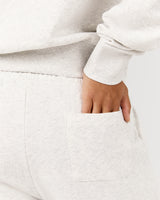 TERRY WIDE LEG SWEATPANT - SNOW GREY