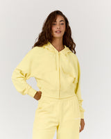 TERRY ZIP UP CROPPED HOODIE - DOUBLE BUTTER