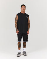 MEN'S OVERSIZED TANK - FADED BLACK BLOCKPRINT