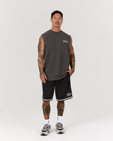 MEN'S OVERSIZED TANK - FADED ONYX BLOCKPRINT