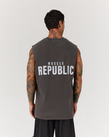 MEN'S OVERSIZED TANK - FADED ONYX BLOCKPRINT