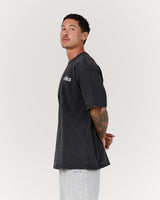 MEN'S OVERSIZED TEE - FADED BLACK BLOCKPRINT