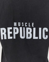 MEN'S OVERSIZED TEE - FADED BLACK BLOCKPRINT