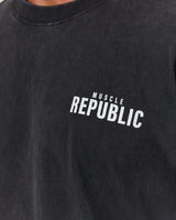 MEN'S OVERSIZED TEE - FADED BLACK BLOCKPRINT