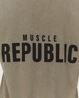 MEN'S OVERSIZED TEE - FADED OLIVE BLOCKPRINT