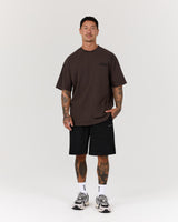 MEN'S OVERSIZED TEE - FADED OAK BLOCKPRINT