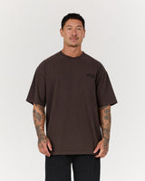 MEN'S OVERSIZED TEE - FADED OAK BLOCKPRINT